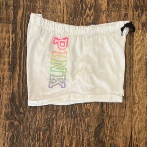 PINK Victoria's Secret White High Waist Shorts